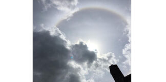Circular solar halo optical phenomenon