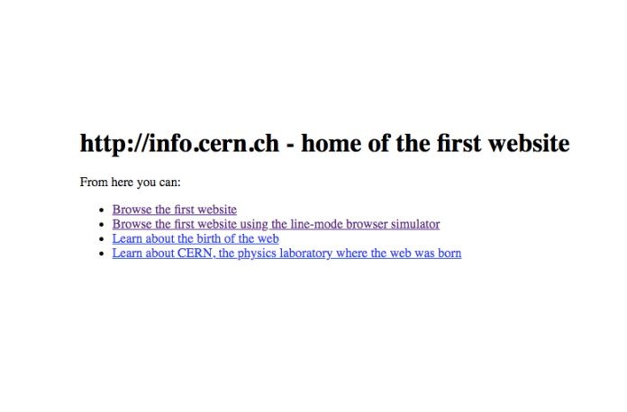 Прва веб страница на свету