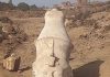 The upper part of the statue of Ramesses II uncovered