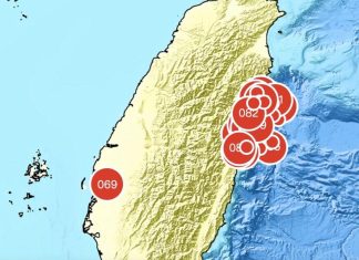 Terremoto nella contea di Hualien a Taiwan