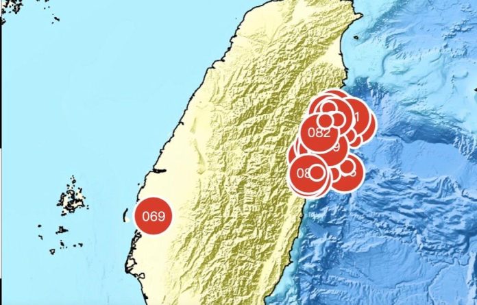 Jordskælv i Hualien County i Taiwan